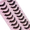 10 Pairs DD Curl Russian Strip Lashes Fluffy Volume False Eyelashes DD Curl Dramatic Messy Faux Mink Fake Lashes Make Up