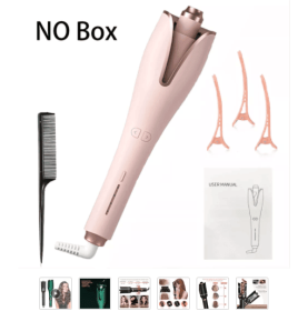Multi-Automatic Hair Curler Hair Curling Iron LCD Ceramic Rotating Hair Waver Magic Curling Wand Irons Hair Styling Tools (Plug standard: EU, Color: Pink 2)